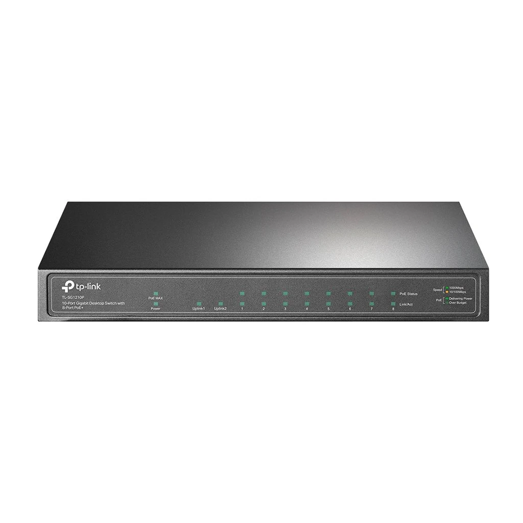 TP-Link SG1210P 10-Port Gigabit PoE+ Switch 8 Gigabit PoE+ Ports 1 Gigabit RJ45 Ports and - image 1