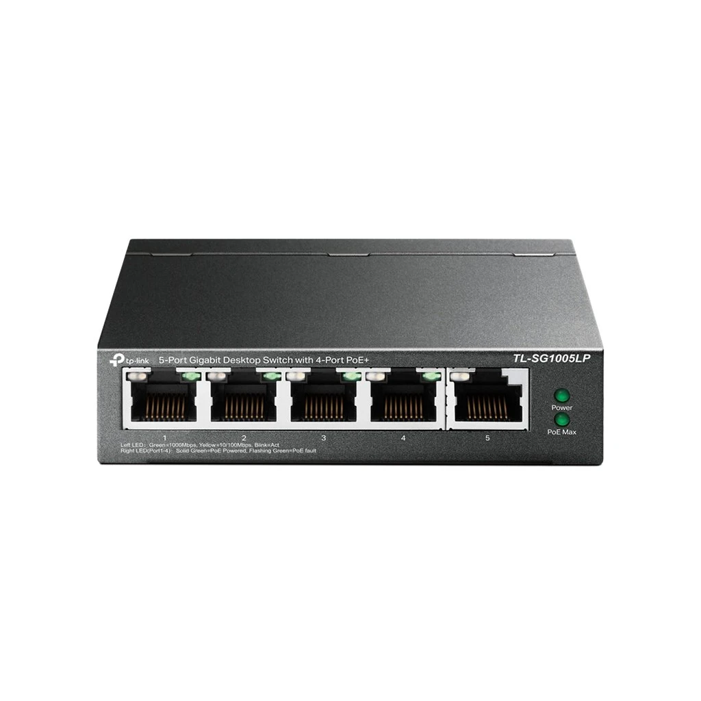 TP-Link TL-SG1005LP 5-Port Gigabit Unmanaged Switch with 4-Port PoE+ 802.3af/at PoE+ PoE budget 40W 802.1p/DSCP - image 1