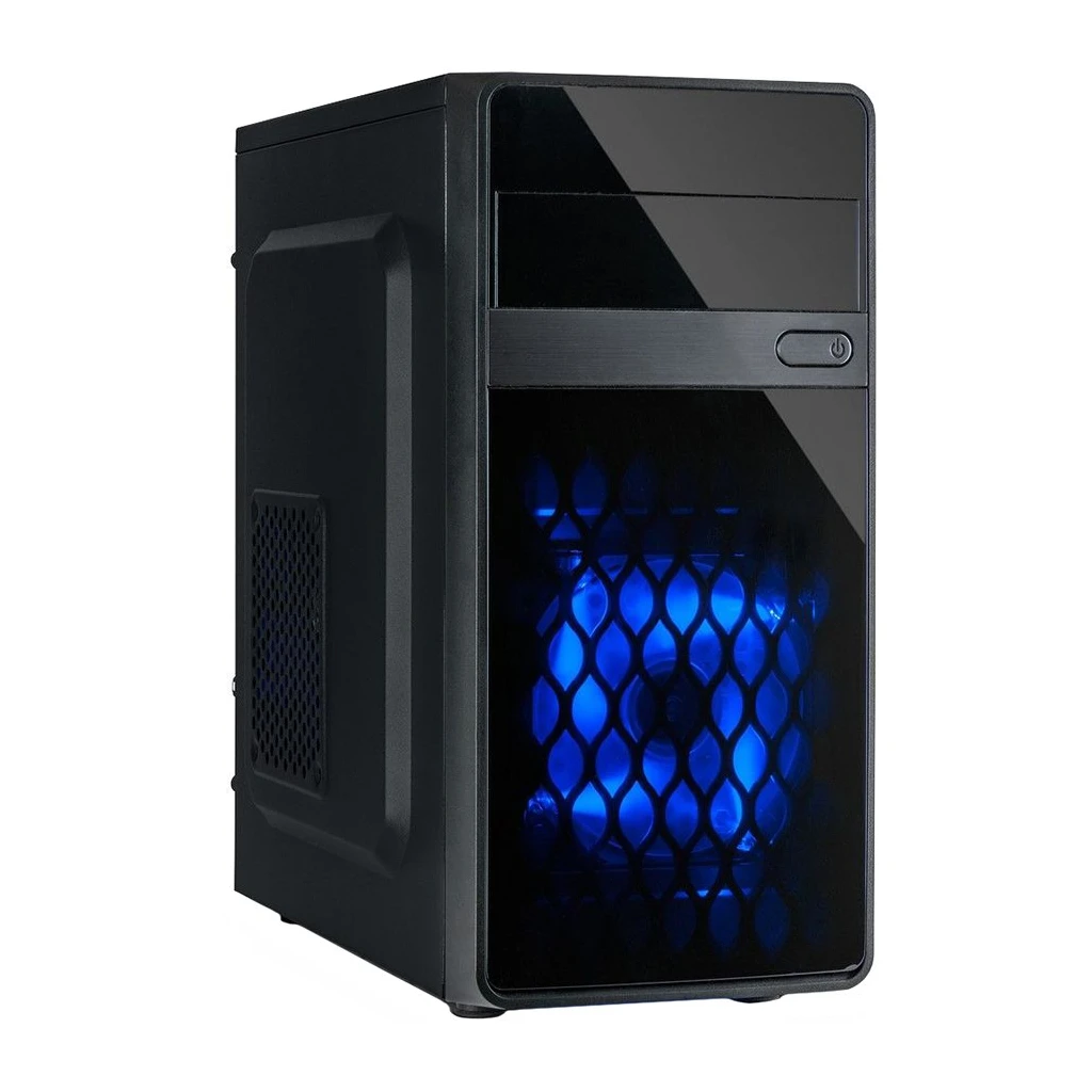 Chassis INTER-TECH MA-01 Micro ATX 1xUSB3.0 2xUSB2.0 HD audio 1x 120mm serial blue LED PSU - image 1