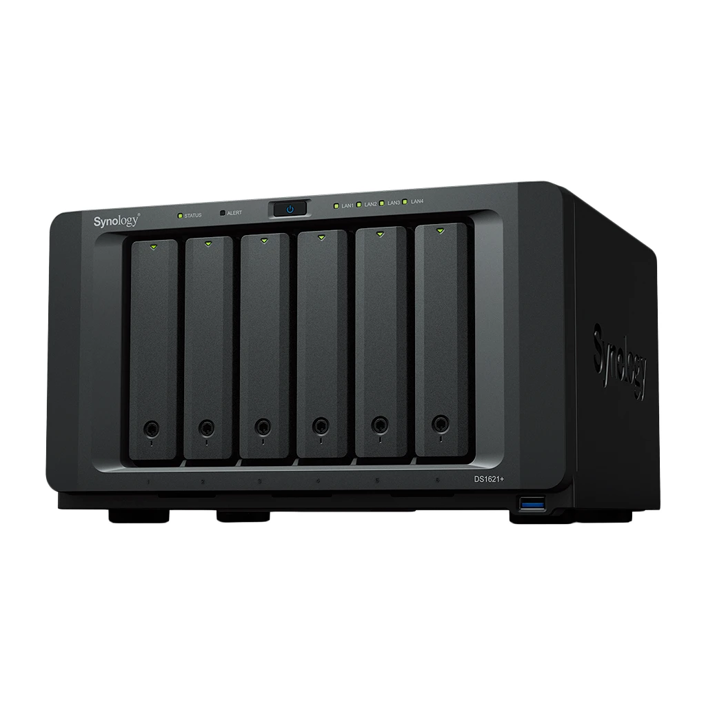 Synology DiskStation DS1621+Tower6-Bay 3.5'' SATA HDD/SSD 2 x M.2 2280 NVMe SSD CPU AMD Ryzen - image 1