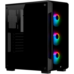 CORSAIR iCUE 220T RGB Tempered Glass Mid-Tower Smart Case — Black - thumbnail 1