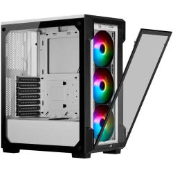 CORSAIR iCUE 220T RGB Tempered Glass Mid-Tower Smart Case — White - thumbnail 2