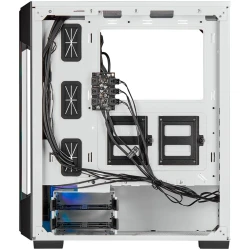 CORSAIR iCUE 220T RGB Tempered Glass Mid-Tower Smart Case — White - thumbnail 4