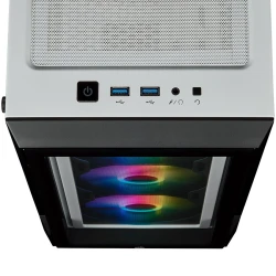 CORSAIR iCUE 220T RGB Tempered Glass Mid-Tower Smart Case — White - thumbnail 6