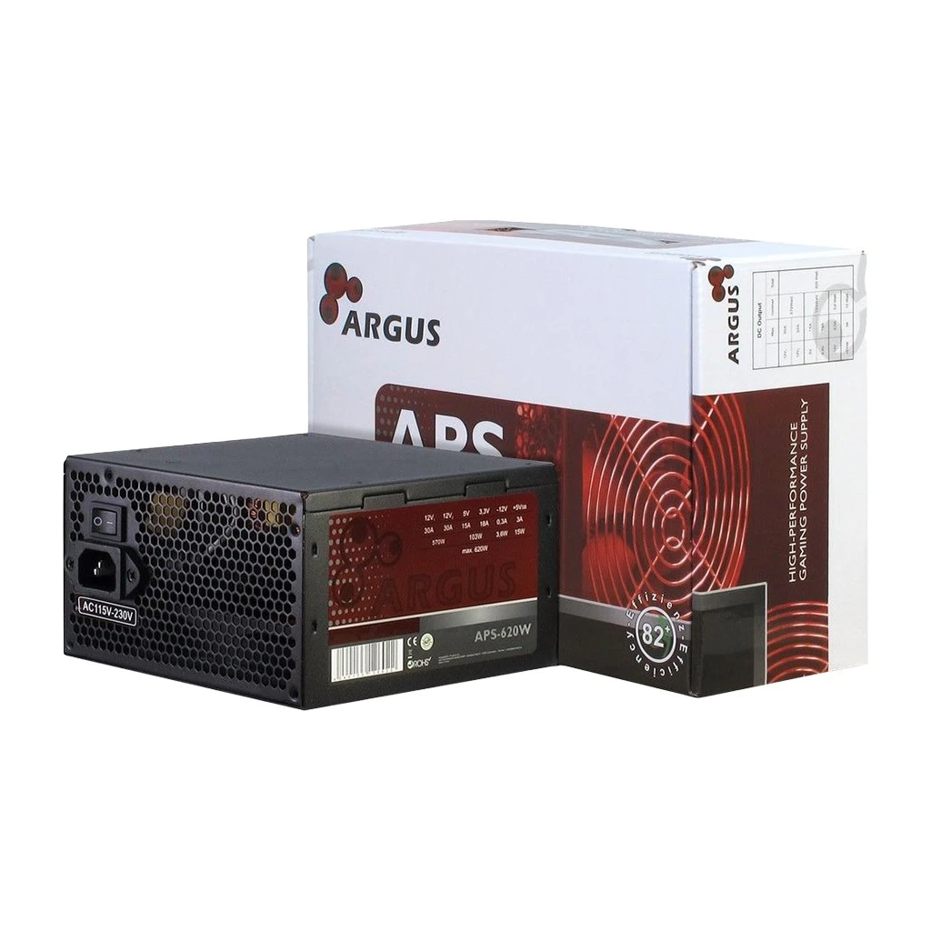Power Supply INTER-TECH Argus APS 620W efficiency 86.3% dual rail 30A/30A 120 mm silent fan - image 1