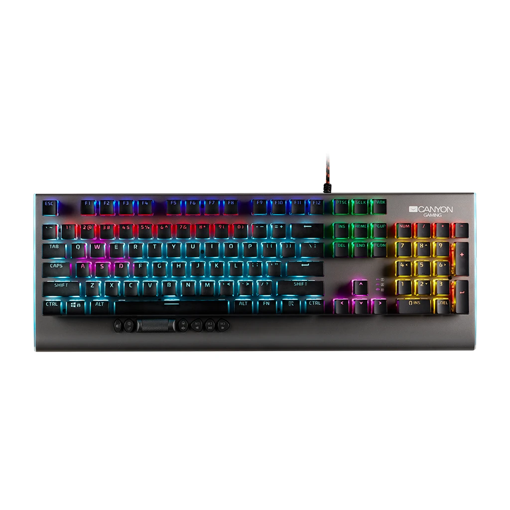 CANYON Interceptor GK-8 RGB – Žičana Gaming Tastatura, EN Layout, RGB Osvjetljenje, Tamno Siva - image 1