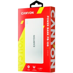 CANYON PowerBank  PB-106 10000mAh Li-poly battery Input 5V/2A Output 5V/2.1AMax USB cable length 0.3m - thumbnail 3