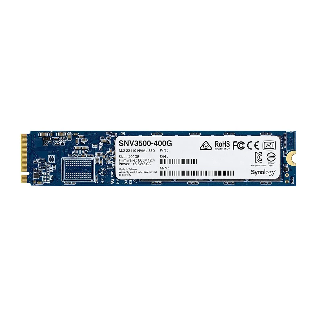 Synology SNV3500 400GB M.2 22110 NVMe SSD SNV3000 Series; NVMe PCIe 3.0 x4; Read/Write 128KB - image 1
