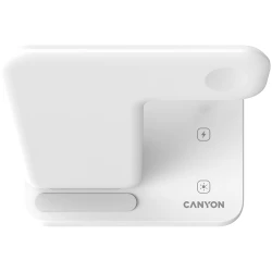 CANYON Bežični Punjač WS-303 15W 3u1 Bijeli - Brzo bežično punjenje, Kompatibilan sa svim Qi kompatibilnim uređajima, Kompaktan dizajn, Višestruke opcije punjenja - thumbnail 4