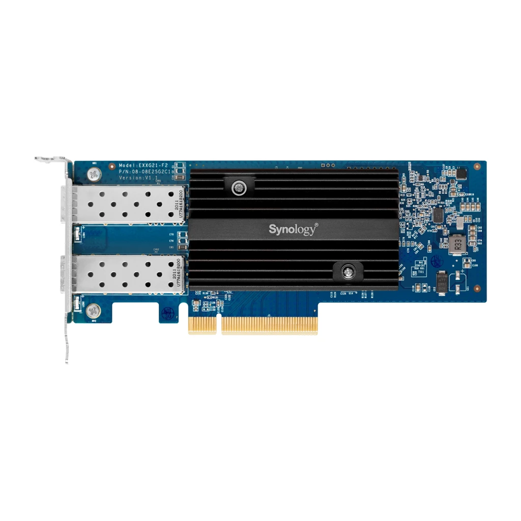 Synology E10G21-F2 dual-port 10GbE SFP+ add-in card Optical SR Optical LR and DAC support 5yr - image 1