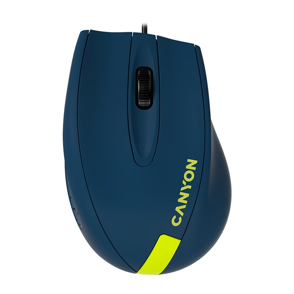 CANYON Wired Optical Mouse with 3 keys DPI 1000 With 1.5M USB cableBlue-Yellowsize 68*110*38mmweight:0.072kg - image 1