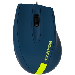 CANYON Wired Optical Mouse with 3 keys DPI 1000 With 1.5M USB cableBlue-Yellowsize 68*110*38mmweight:0.072kg - thumbnail 1