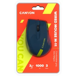 CANYON Wired Optical Mouse with 3 keys DPI 1000 With 1.5M USB cableBlue-Yellowsize 68*110*38mmweight:0.072kg - thumbnail 5