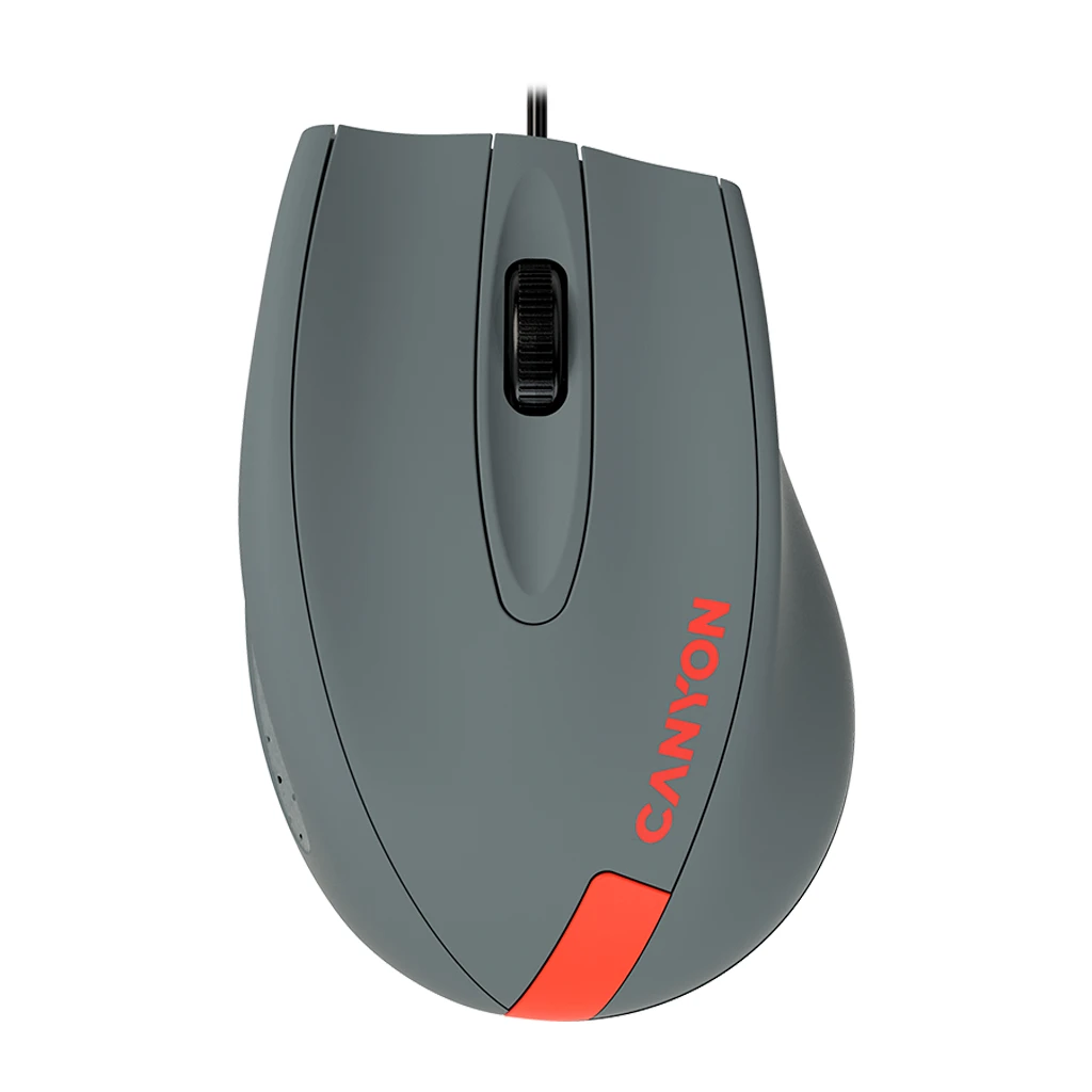 CANYON Wired Optical Mouse with 3 keys DPI 1000 With 1.5M USB cableGray-Redsize 68*110*38mmweight:0.072kg - image 1