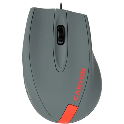 CANYON Wired Optical Mouse with 3 keys DPI 1000 With 1.5M USB cableGray-Redsize 68*110*38mmweight:0.072kg - thumbnail 1