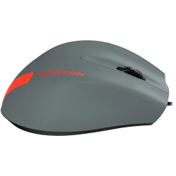 CANYON Wired Optical Mouse with 3 keys DPI 1000 With 1.5M USB cableGray-Redsize 68*110*38mmweight:0.072kg - thumbnail 4