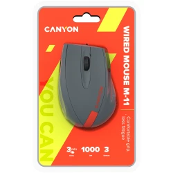 CANYON Wired Optical Mouse with 3 keys DPI 1000 With 1.5M USB cableGray-Redsize 68*110*38mmweight:0.072kg - thumbnail 5