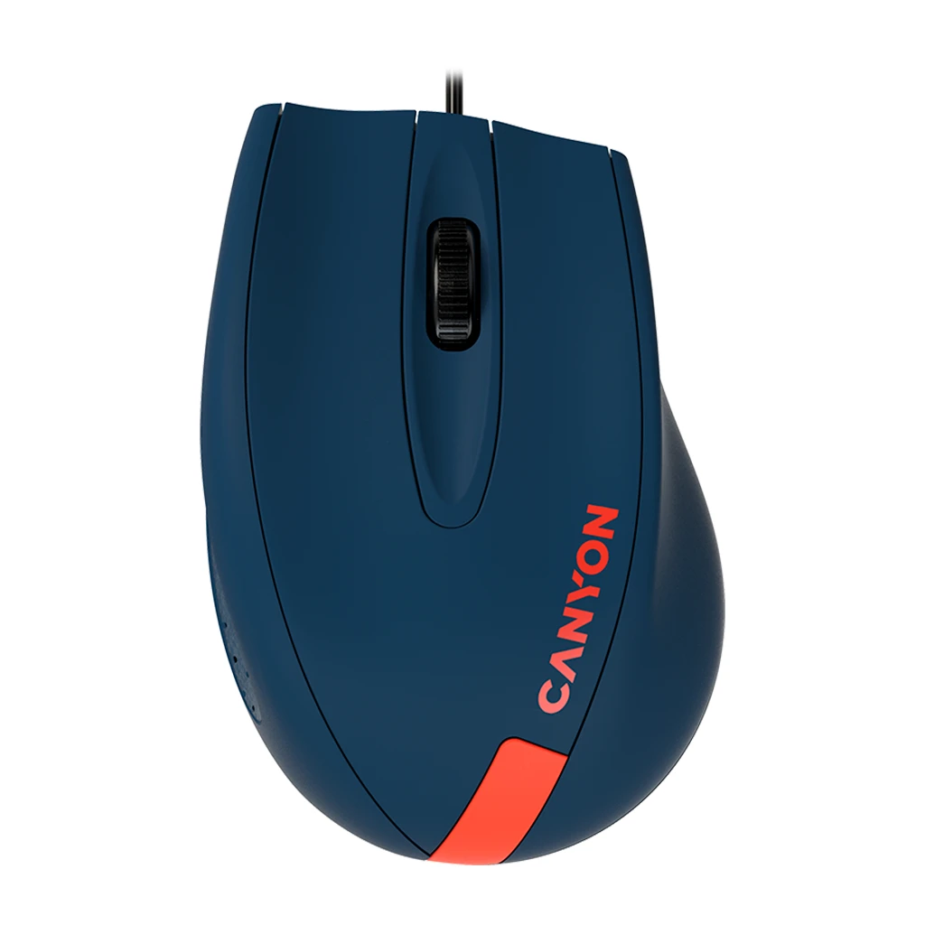 CANYON M-11 Wired Optical Mouse with 3 keys DPI 1000 With 1.5M USB cableBlue-Redsize 68*110*38mmweight:0.072kg - image 1