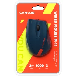 CANYON M-11 Wired Optical Mouse with 3 keys DPI 1000 With 1.5M USB cableBlue-Redsize 68*110*38mmweight:0.072kg - thumbnail 5