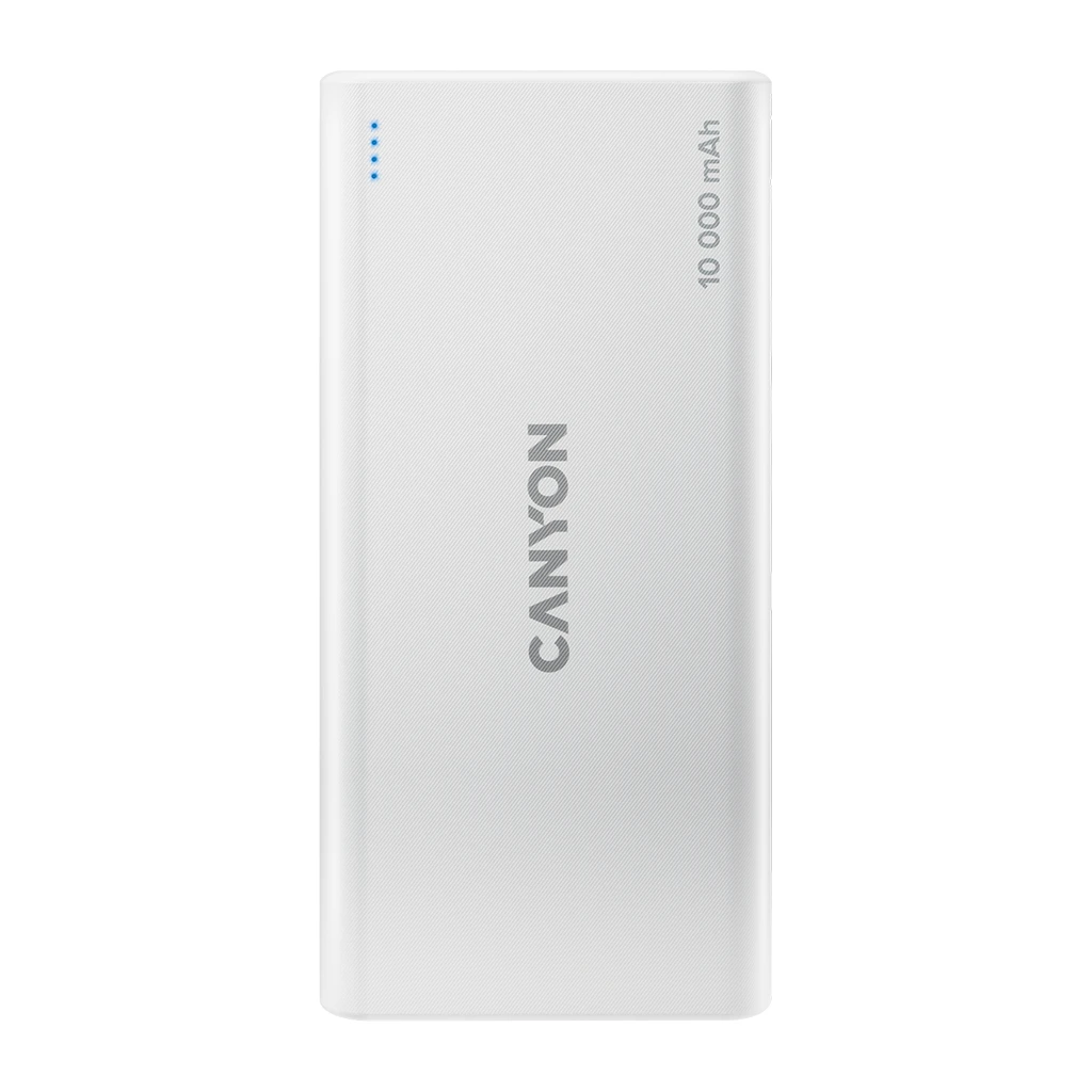 CANYON PB-108 Power bank 10000mAh Li-poly battery Input 5V/2A Output 5V/2.1AMax 140*68*16mm 0.230Kg White - image 1