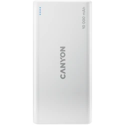 CANYON PB-108 Power bank 10000mAh Li-poly battery Input 5V/2A Output 5V/2.1AMax 140*68*16mm 0.230Kg White - thumbnail 1