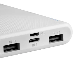 CANYON PB-108 Power bank 10000mAh Li-poly battery Input 5V/2A Output 5V/2.1AMax 140*68*16mm 0.230Kg White - thumbnail 3