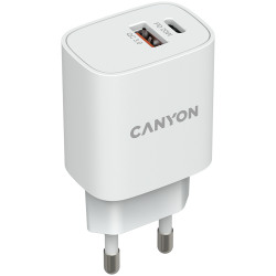 CANYON H-20-04 PD 20W/QC3.0 18W WALL Charger with 1-USB A+ 1-USB-C   Input: 100V-240V - thumbnail 2