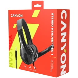 CANYON HSC-1 basic PC headset with microphone combined 3.5mm plug leather pads Flat cable length - thumbnail 6