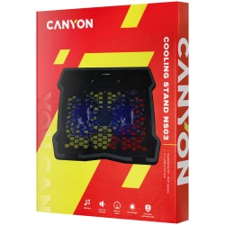 CANYON NS03 Cooling stand dual-fan with 2x2.0 USB hub support up to 10”-15.6” laptop ABS - thumbnail 4