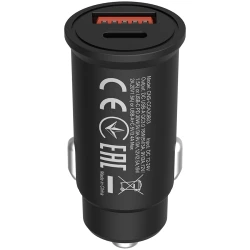 Canyon PD 30W/QC3.0 18W Pocket size car charger  with 1-USB A+ 1-USB-C Input: DC12V-24V - thumbnail 2