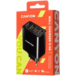 CANYON H-06 Universal 4xUSB AC charger in wall with over-voltage protection Input 100V-240V Output 5V-5A - thumbnail 2