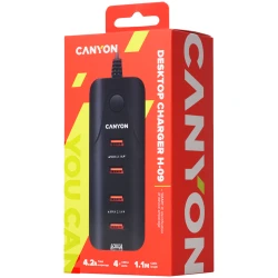CANYON H-09 Universal 4xUSB AC charger in wall with over-voltage protection Input 100V-240V Output 5V-4.2A - thumbnail 3