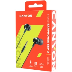 CANYON SEP-3 Stereo earphones with microphone metallic shell cable length 1.2m Dark Gray 22*12.6mm 0.012kg - thumbnail 3