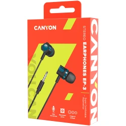 CANYON EP-3 Stereo earphones with microphone Green cable length 1.2m 21.5*12mm 0.011kg - thumbnail 3