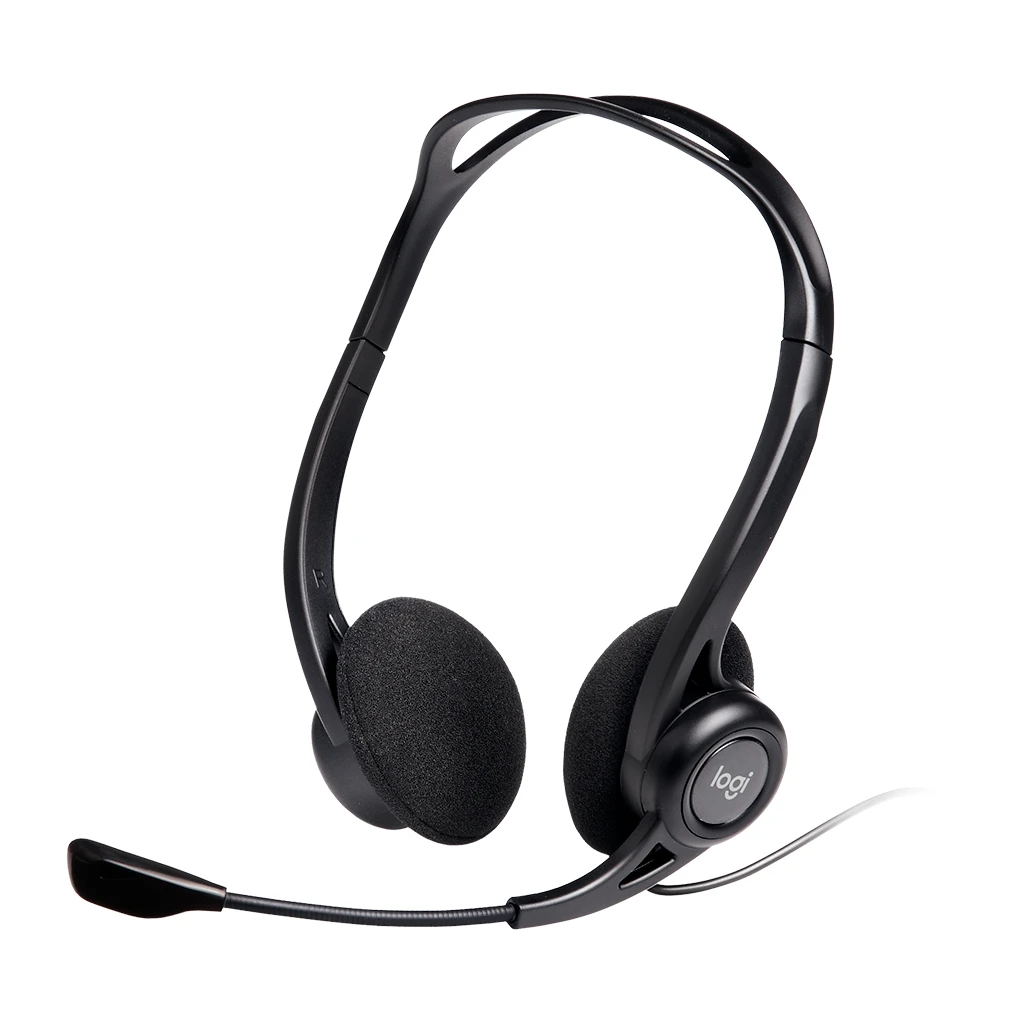 LOGITECH PC960 Corded Stereo Headset BLACK - USB - image 1