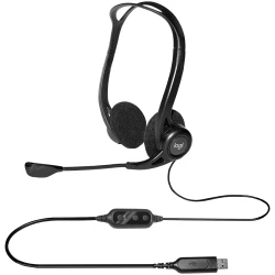 LOGITECH PC960 Corded Stereo Headset BLACK - USB - thumbnail 3