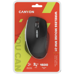 CANYON MW-21 2.4 GHz  Wireless mouse with 7 buttons DPI 800/1200/1600 Battery: AAA*2pcsBlack72*117*41mm 0.075kg - thumbnail 4