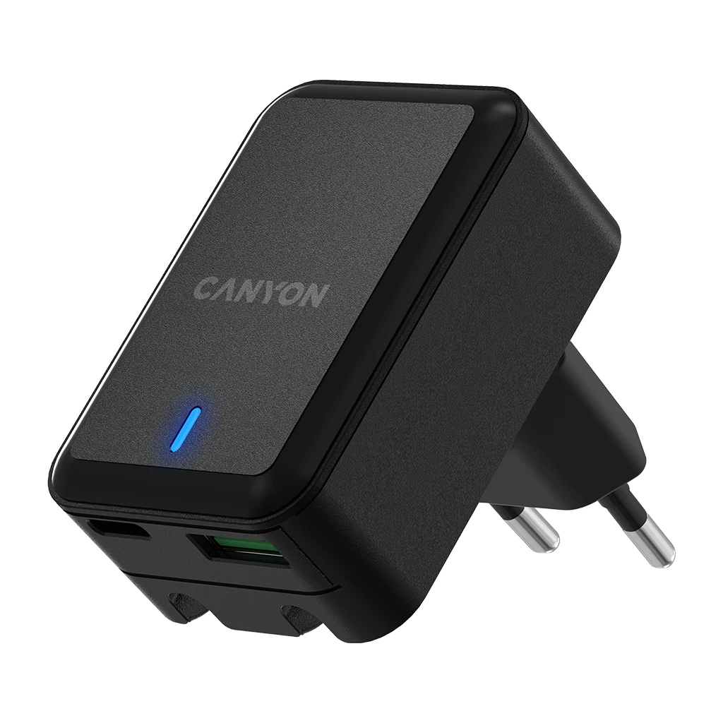 CANYON H-20Т PD 20W/QC3.0 18W WALL Charger with 1-USB A+ 1-USB-C Input: 100V-240V Output: 1 - image 1