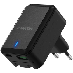 CANYON H-20Т PD 20W/QC3.0 18W WALL Charger with 1-USB A+ 1-USB-C Input: 100V-240V Output: 1 - thumbnail 1