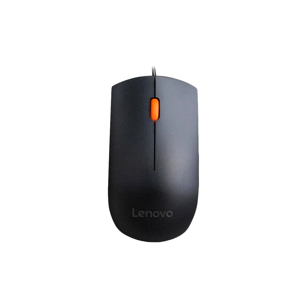 Lenovo Wired USB Mouse 300 Black 1600 DPI 3 left click right click scroll click - image 1