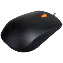 Lenovo Wired USB Mouse 300 Black 1600 DPI 3 left click right click scroll click - thumbnail 2