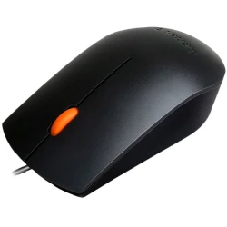 Lenovo Wired USB Mouse 300 Black 1600 DPI 3 left click right click scroll click - thumbnail 4