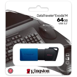 Kingston 64GB USB3.2 Gen 1 DataTraveler Exodia M Black + Blue EAN: 740617326260 - thumbnail 3