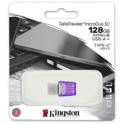 Kingston 128GB DataTraveler microDuo 3C 200MB/s dual USB-A + USB-C EAN: 740617328165 - thumbnail 3