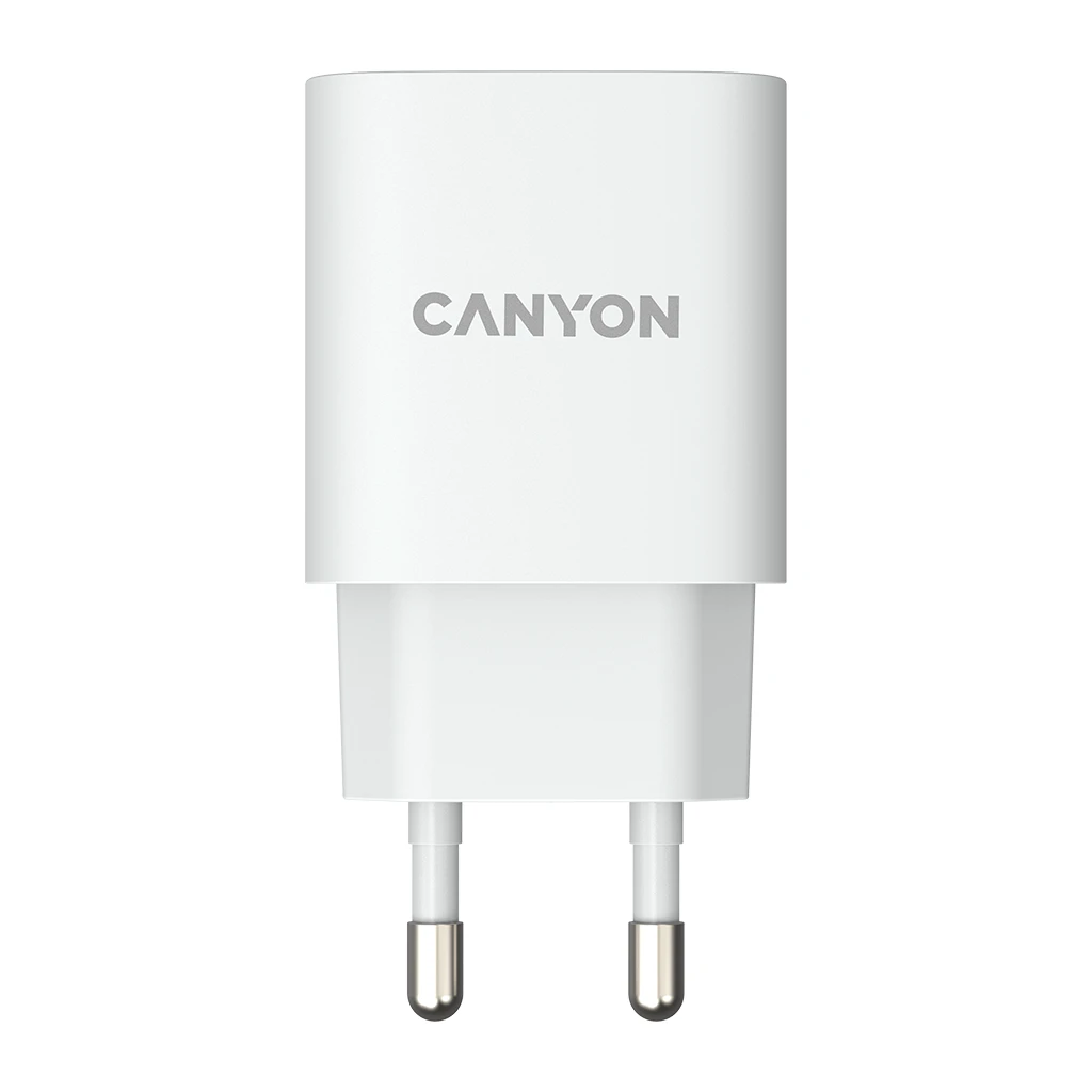 CANYON H-18-01 Wall charger with 1*USB QC3.0 18W Input: 100V-240V Output: DC 5V/3A9V/2A12V/1.5A Eu plug - image 1