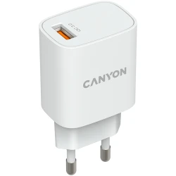 CANYON H-18-01 Wall charger with 1*USB QC3.0 18W Input: 100V-240V Output: DC 5V/3A9V/2A12V/1.5A Eu plug - thumbnail 2