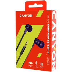 CANYON SEP-4 Stereo earphone with microphone 1.2m flat cable Purple 22*12*12mm 0.013kg - thumbnail 2