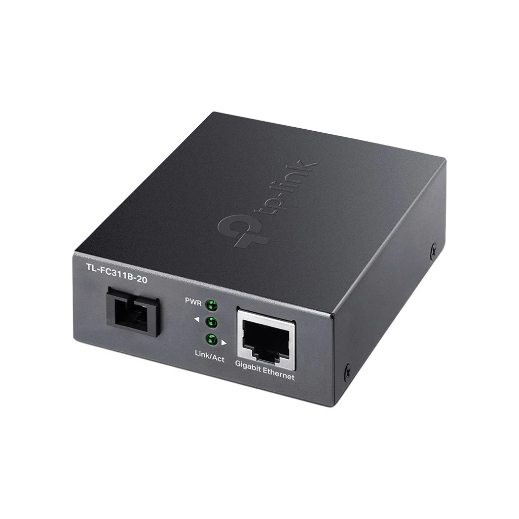 TP-Link TL-FC311B-20 Gigabit WDM Media Converter 10/100/1000 Mbps RJ45 to 1000 Mbps Single-mode SC WDM - image 1