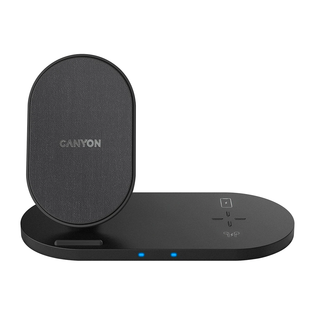 CANYON WS-202 2in1 Wireless charger Input 5V/3A 9V/2.67A Output 10W/7.5W/5W Type c cable length 1.2m - image 1