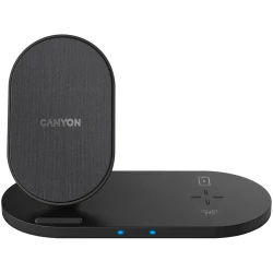 CANYON WS-202 2in1 Wireless charger Input 5V/3A 9V/2.67A Output 10W/7.5W/5W Type c cable length 1.2m - thumbnail 1